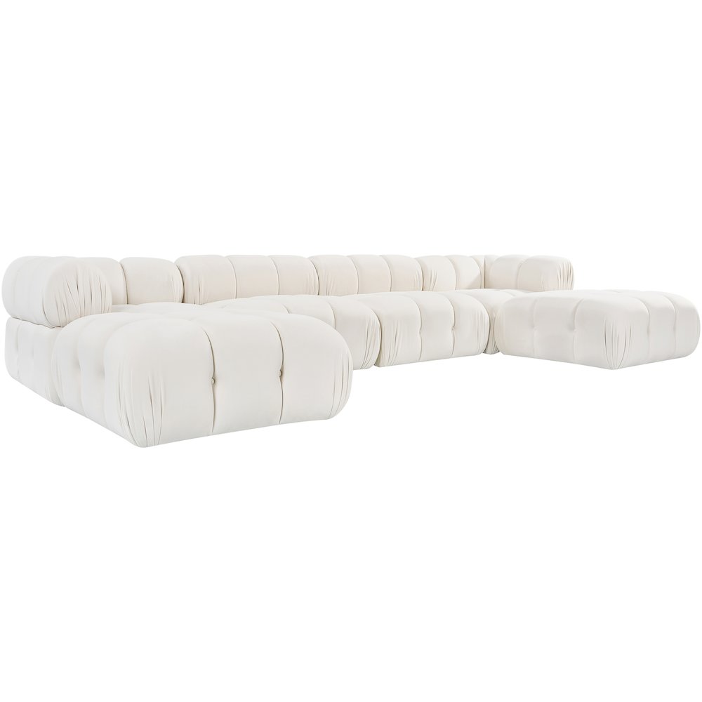 Orin Cream Velvet Performance Fabric Upholstered 6 pc. Sectional