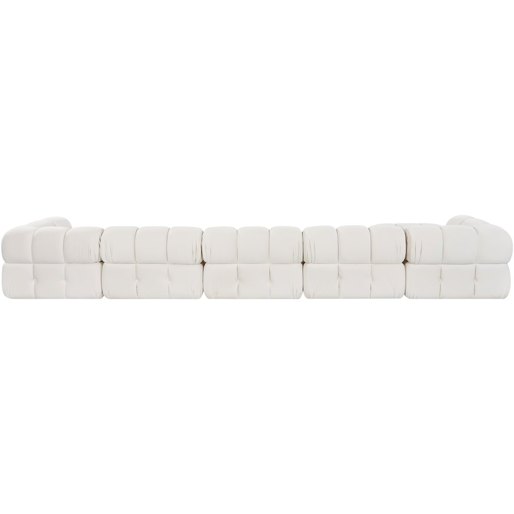 Orin Cream Velvet Performance Fabric Upholstered 7 pc. Sectional