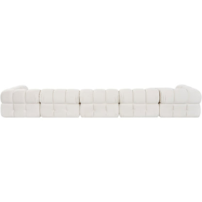 Orin Cream Velvet Performance Fabric Upholstered 7 pc. Sectional