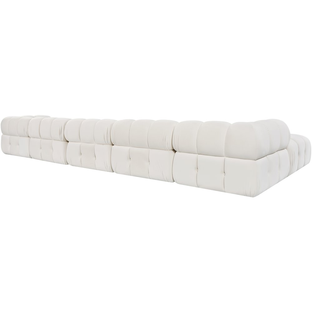 Orin Cream Velvet Performance Fabric Upholstered 7 pc. Sectional