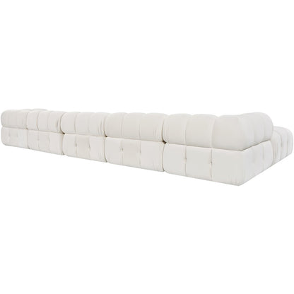 Orin Cream Velvet Performance Fabric Upholstered 7 pc. Sectional