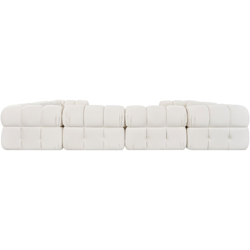 Orin Cream Velvet Performance Fabric Upholstered 8 pc. Sectional