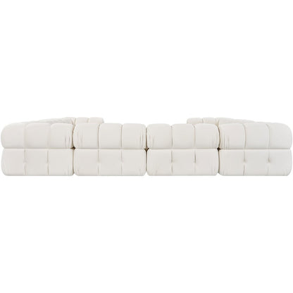 Orin Cream Velvet Performance Fabric Upholstered 8 pc. Sectional