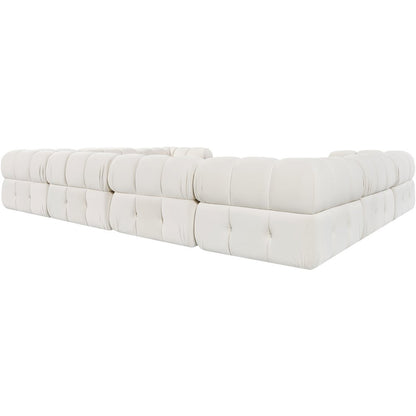 Orin Cream Velvet Performance Fabric Upholstered 8 pc. Sectional