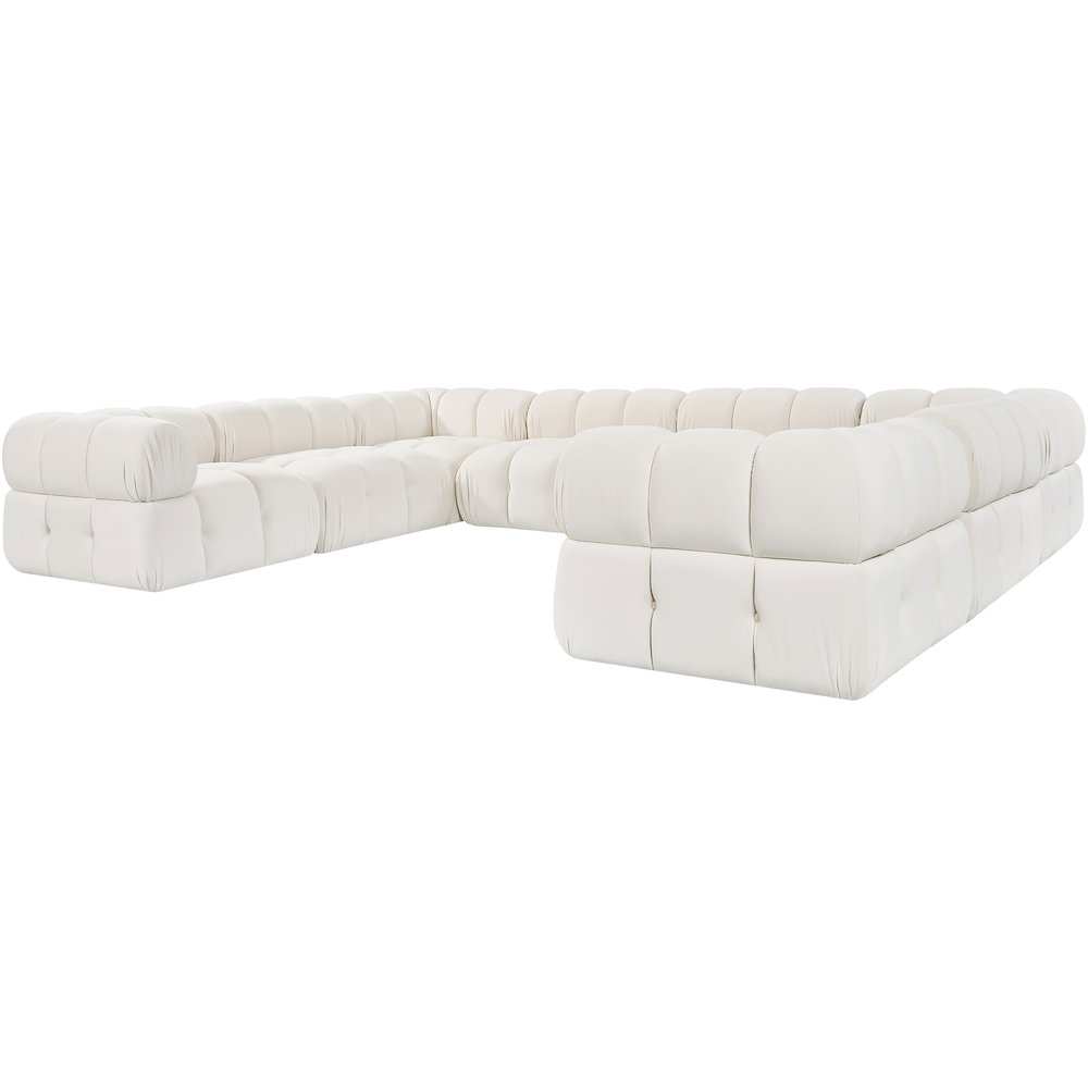 Orin Cream Velvet Performance Fabric Upholstered 8 pc. Sectional