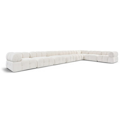 Orin Cream Velvet Performance Fabric Upholstered 8 pc. Sectional