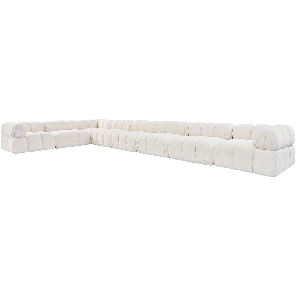 Orin Cream Velvet Performance Fabric Upholstered 8 pc. Sectional