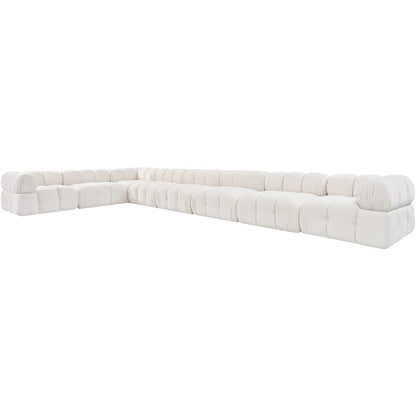 Orin Cream Velvet Performance Fabric Upholstered 8 pc. Sectional