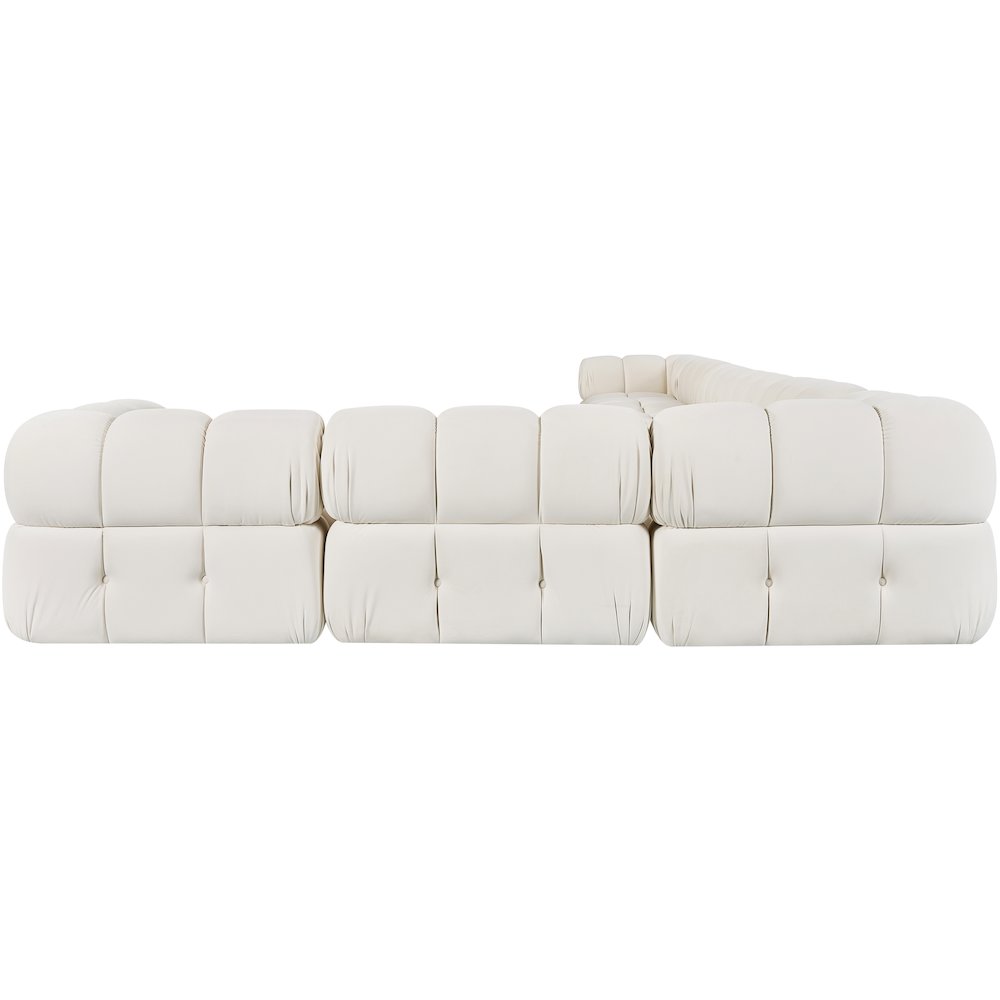 Orin Cream Velvet Performance Fabric Upholstered 8 pc. Sectional