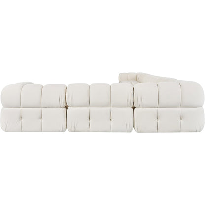 Orin Cream Velvet Performance Fabric Upholstered 8 pc. Sectional