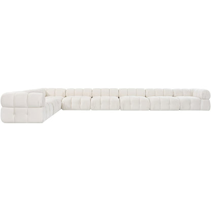 Orin Cream Velvet Performance Fabric Upholstered 8 pc. Sectional