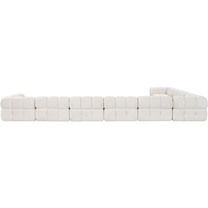 Orin Cream Velvet Performance Fabric Upholstered 8 pc. Sectional