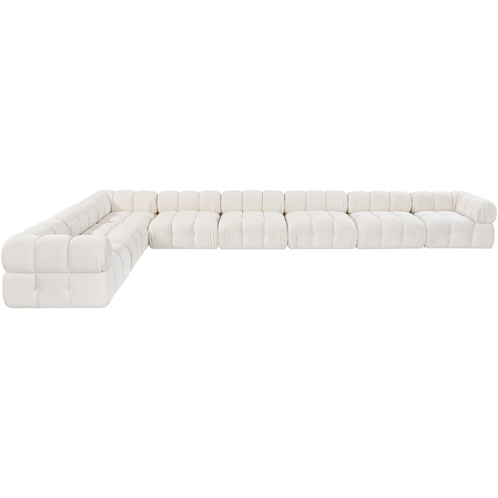 Orin Cream Velvet Performance Fabric Upholstered 8 pc. Sectional