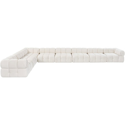 Orin Cream Velvet Performance Fabric Upholstered 8 pc. Sectional