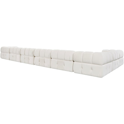 Orin Cream Velvet Performance Fabric Upholstered 8 pc. Sectional