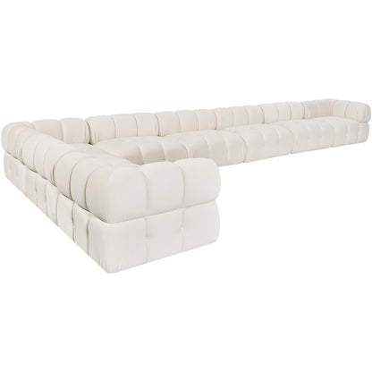 Orin Cream Velvet Performance Fabric Upholstered 8 pc. Sectional