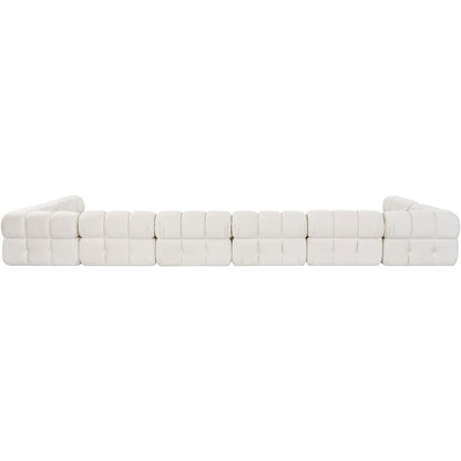 Orin Cream Velvet Performance Fabric Upholstered 8 pc. Sectional