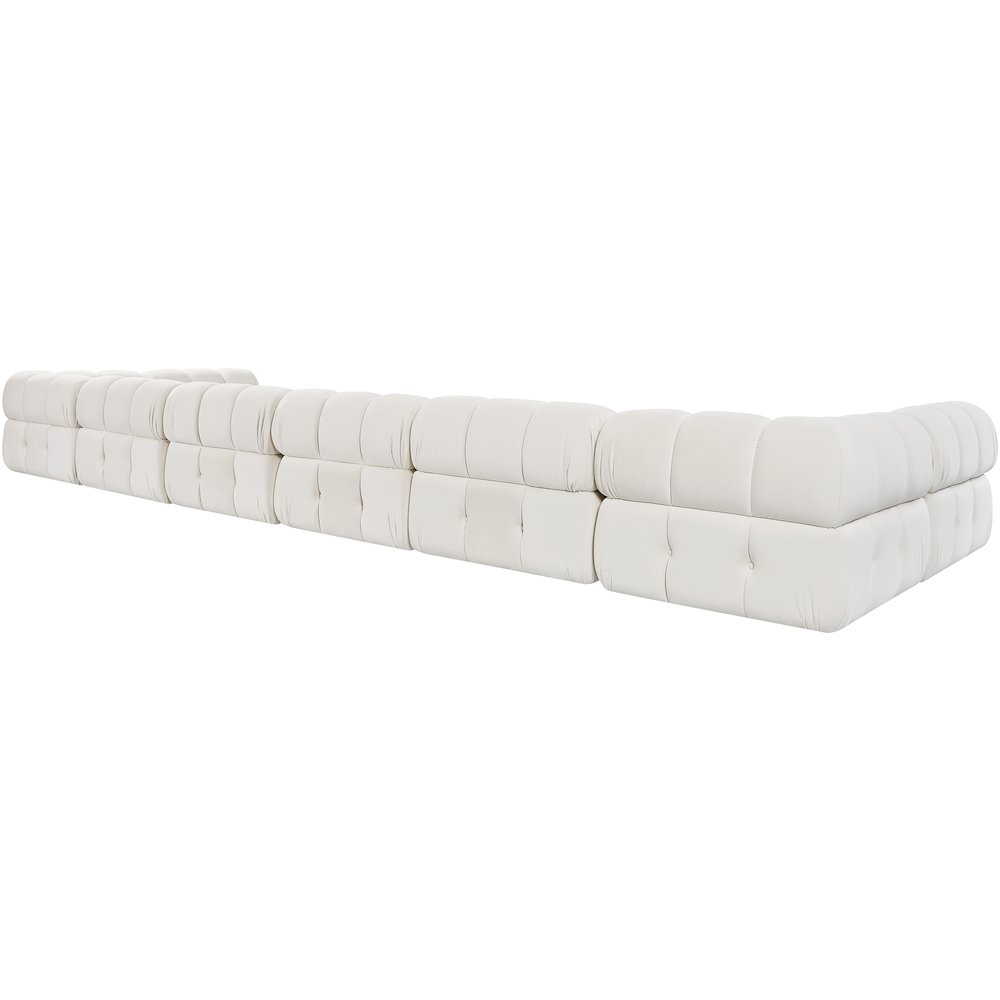 Orin Cream Velvet Performance Fabric Upholstered 8 pc. Sectional