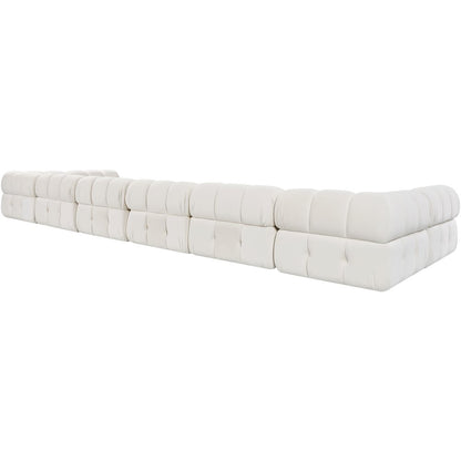 Orin Cream Velvet Performance Fabric Upholstered 8 pc. Sectional