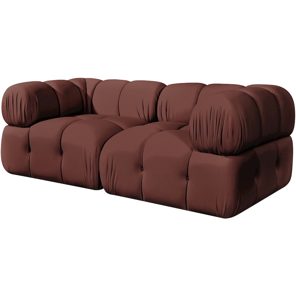 Orin Rose Velvet Performance Fabric Upholstered 2 pc. Modular Sofa