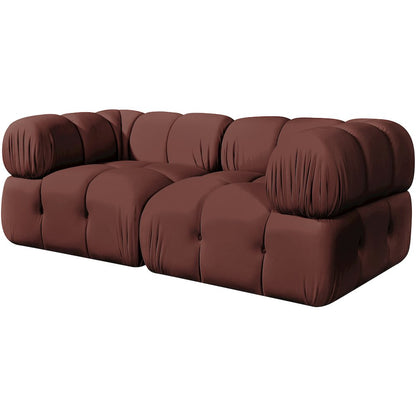 Orin Rose Velvet Performance Fabric Upholstered 2 pc. Modular Sofa