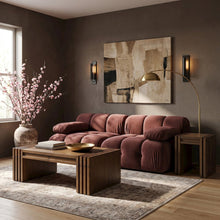 Orin Rose Velvet Performance Fabric Upholstered 2 pc. Modular Sofa