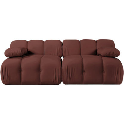 Orin Rose Velvet Performance Fabric Upholstered 2 pc. Modular Sofa