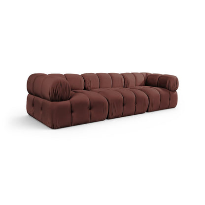 Orin Rose Velvet Performance Fabric Upholstered 3 pc. Modular Sofa