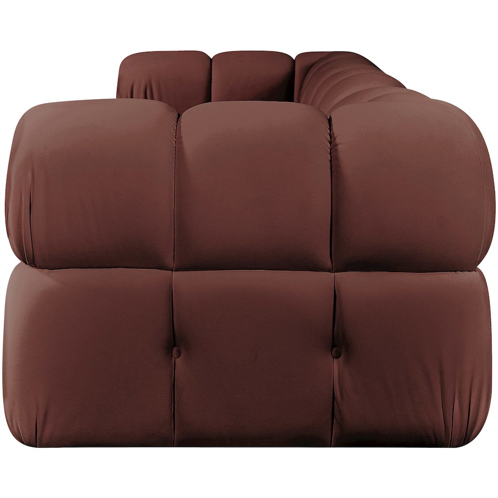 Orin Rose Velvet Performance Fabric Upholstered 3 pc. Modular Sofa