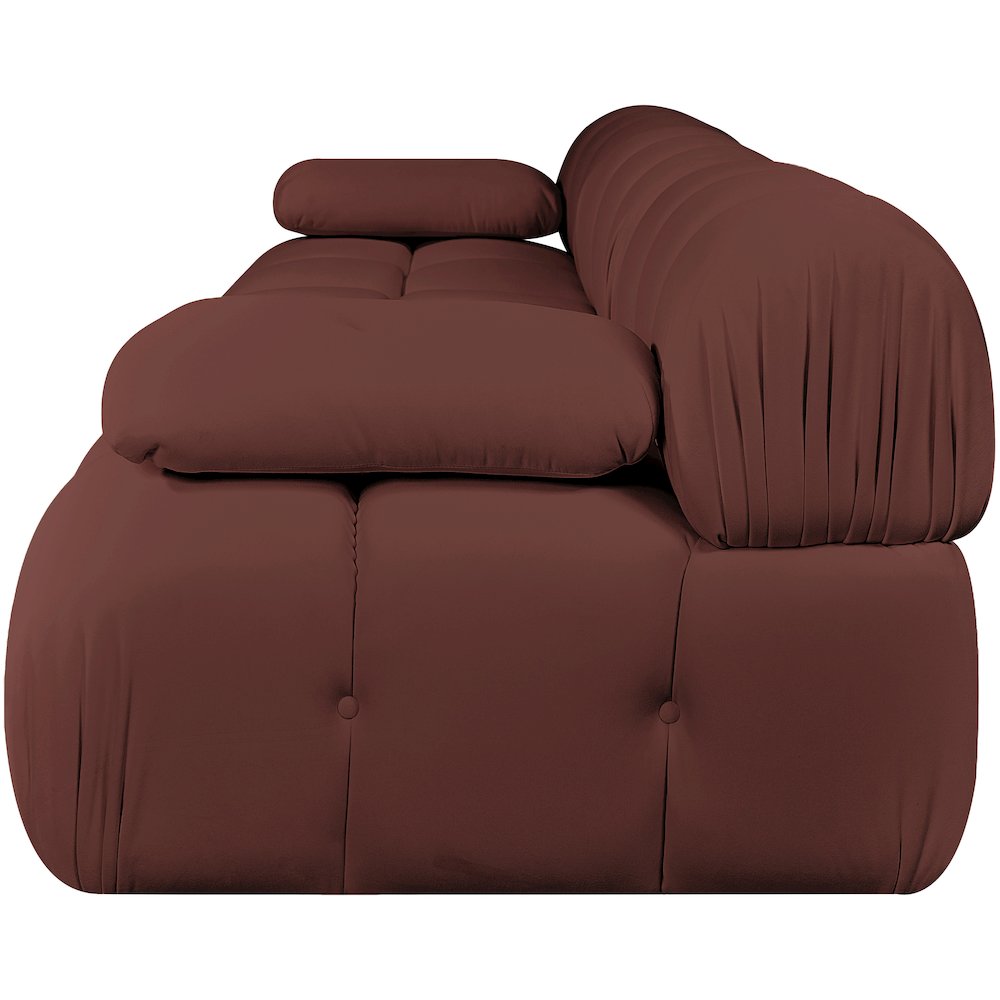 Orin Rose Velvet Performance Fabric Upholstered 3 pc. Modular Sofa