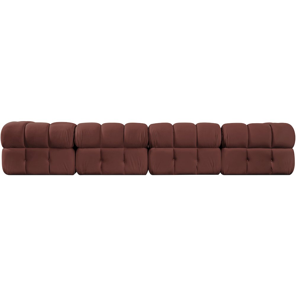 Orin Rose Velvet Performance Fabric Upholstered 4 pc. Modular Sofa