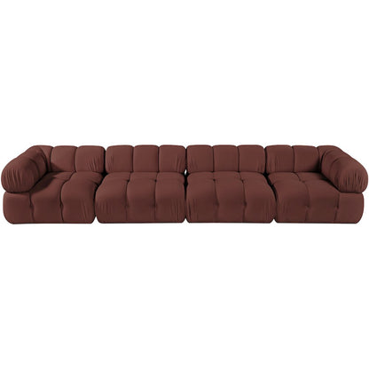 Orin Rose Velvet Performance Fabric Upholstered 4 pc. Modular Sofa