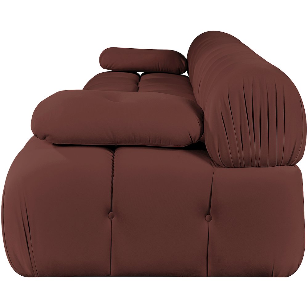 Orin Rose Velvet Performance Fabric Upholstered 4 pc. Modular Sofa