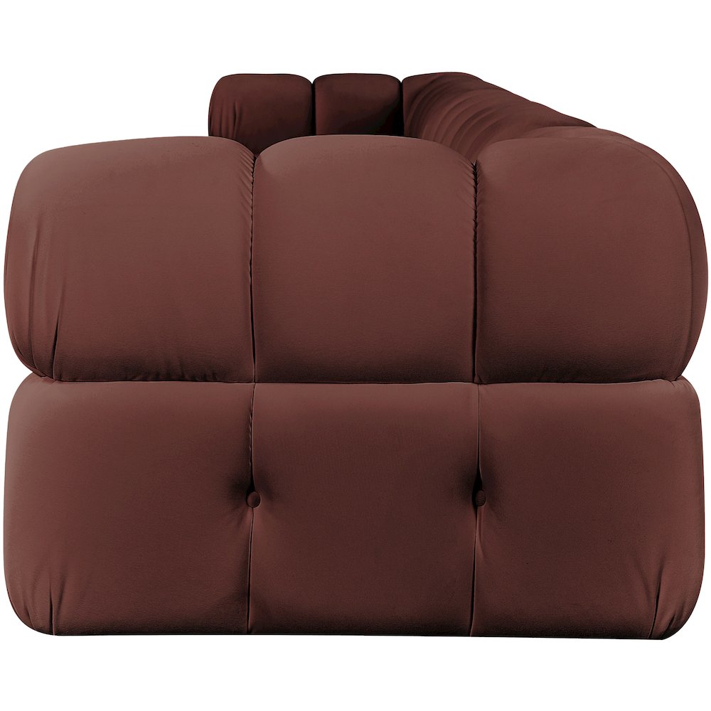 Orin Rose Velvet Performance Fabric Upholstered 5 pc. Modular Sofa