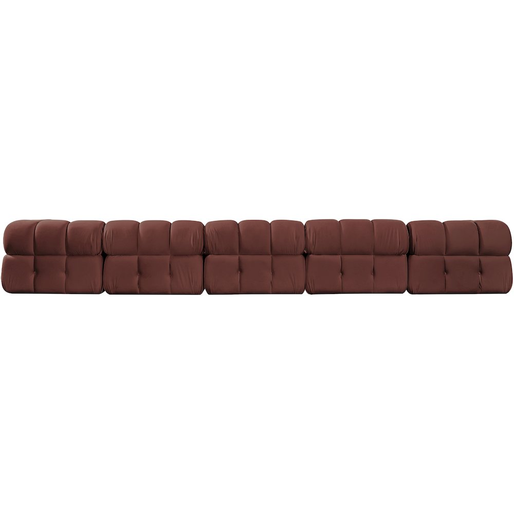 Orin Rose Velvet Performance Fabric Upholstered 5 pc. Modular Sofa