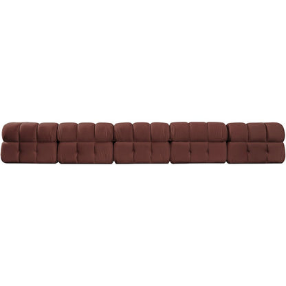 Orin Rose Velvet Performance Fabric Upholstered 5 pc. Modular Sofa