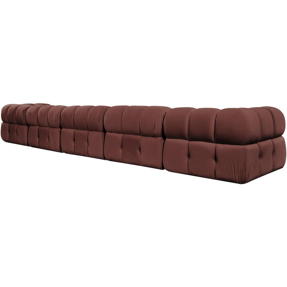 Orin Rose Velvet Performance Fabric Upholstered 5 pc. Modular Sofa
