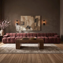 Orin Rose Velvet Performance Fabric Upholstered 5 pc. Modular Sofa