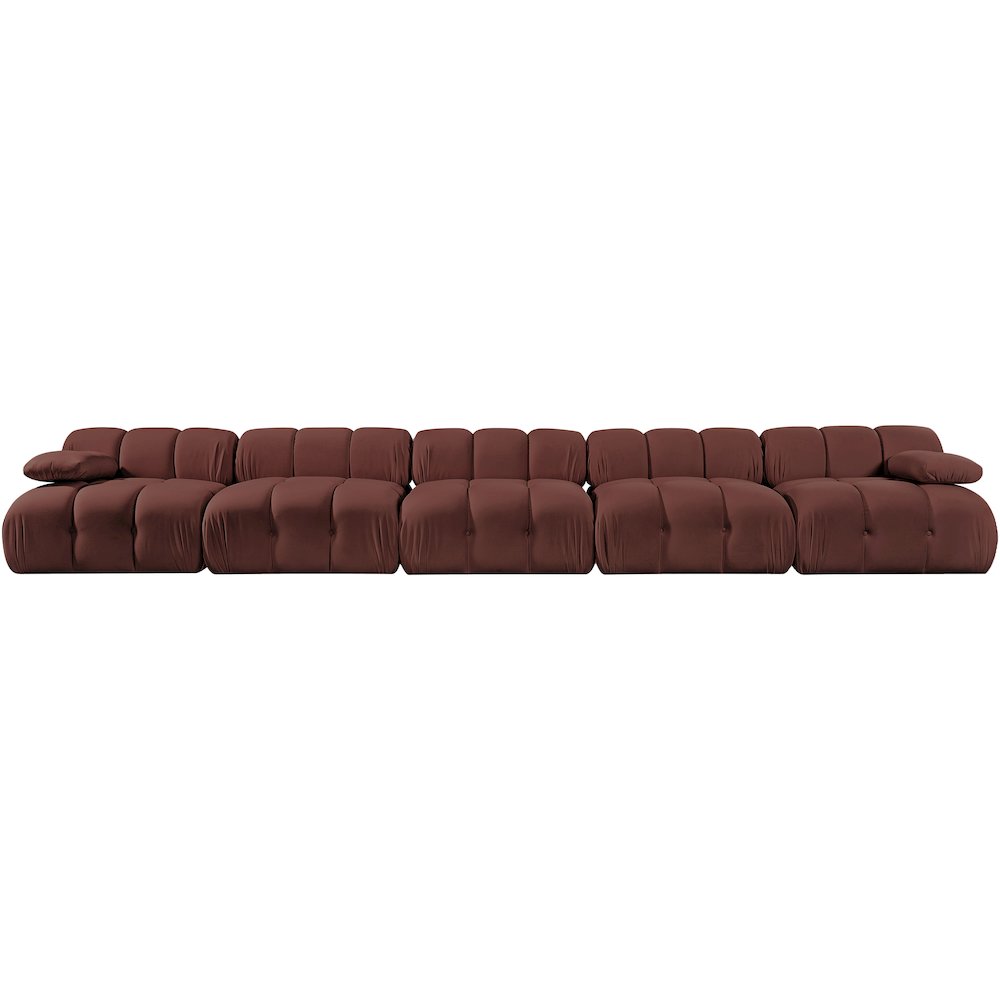 Orin Rose Velvet Performance Fabric Upholstered 5 pc. Modular Sofa