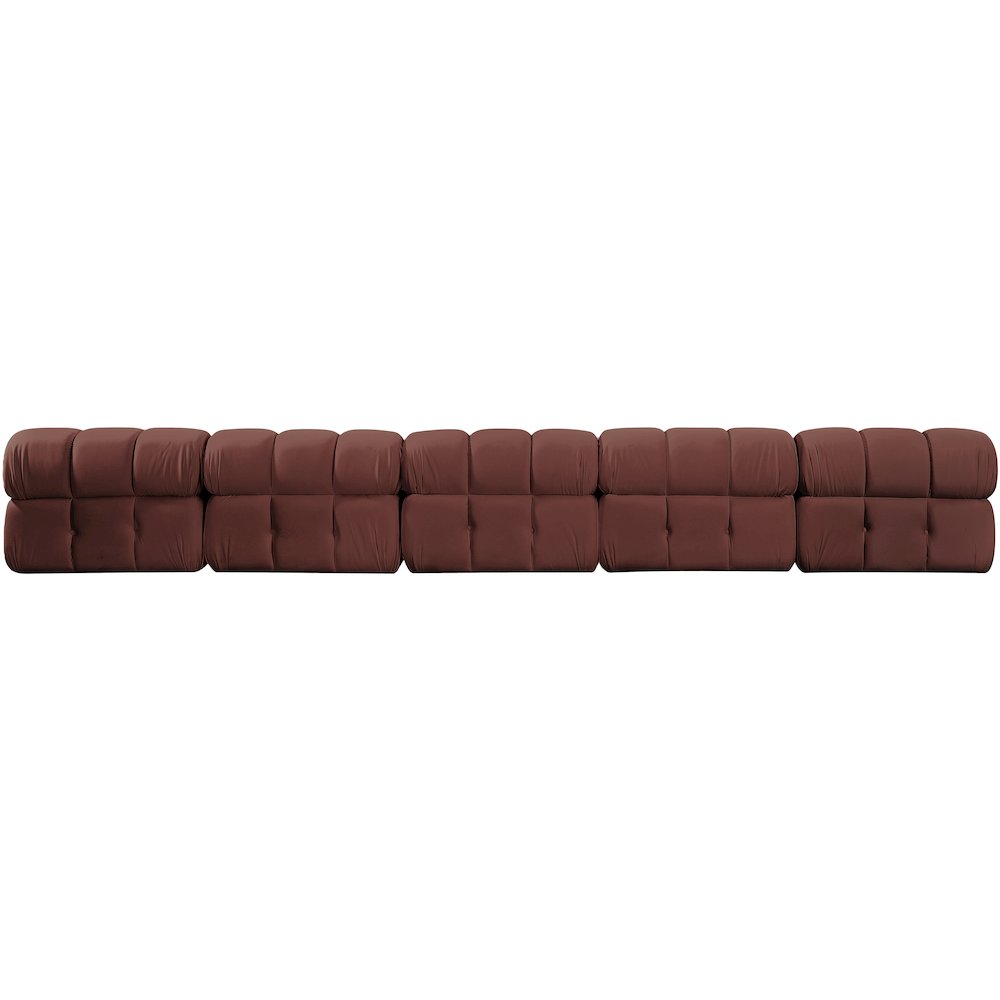 Orin Rose Velvet Performance Fabric Upholstered 5 pc. Modular Sofa