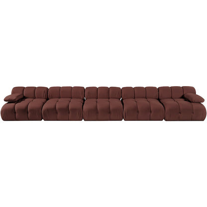 Orin Rose Velvet Performance Fabric Upholstered 5 pc. Modular Sofa
