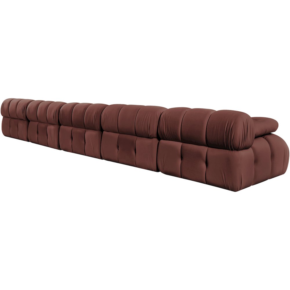 Orin Rose Velvet Performance Fabric Upholstered 5 pc. Modular Sofa