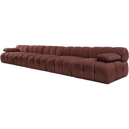 Orin Rose Velvet Performance Fabric Upholstered 5 pc. Modular Sofa