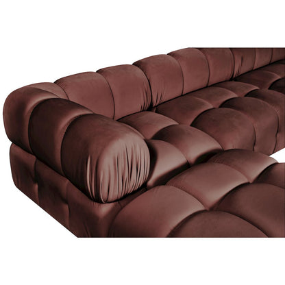 Orin Rose Velvet Performance Fabric Upholstered 4 pc. Sectional