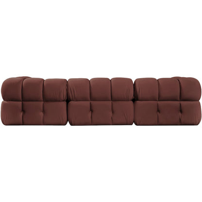 Orin Rose Velvet Performance Fabric Upholstered 4 pc. Sectional