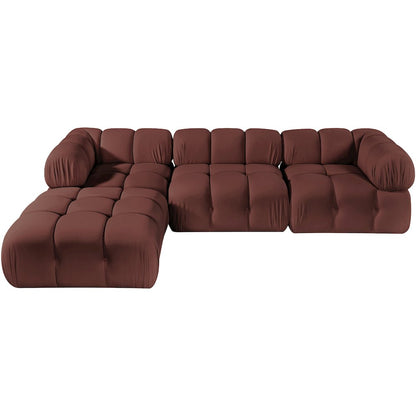 Orin Rose Velvet Performance Fabric Upholstered 4 pc. Sectional