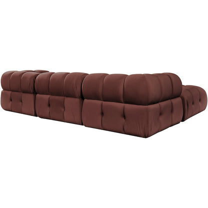 Orin Rose Velvet Performance Fabric Upholstered 4 pc. Sectional