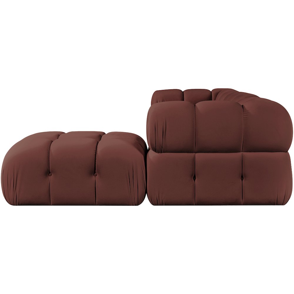 Orin Rose Velvet Performance Fabric Upholstered 4 pc. Sectional