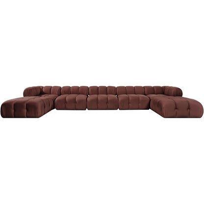 Orin Rose Velvet Performance Fabric Upholstered 7 pc. Sectional