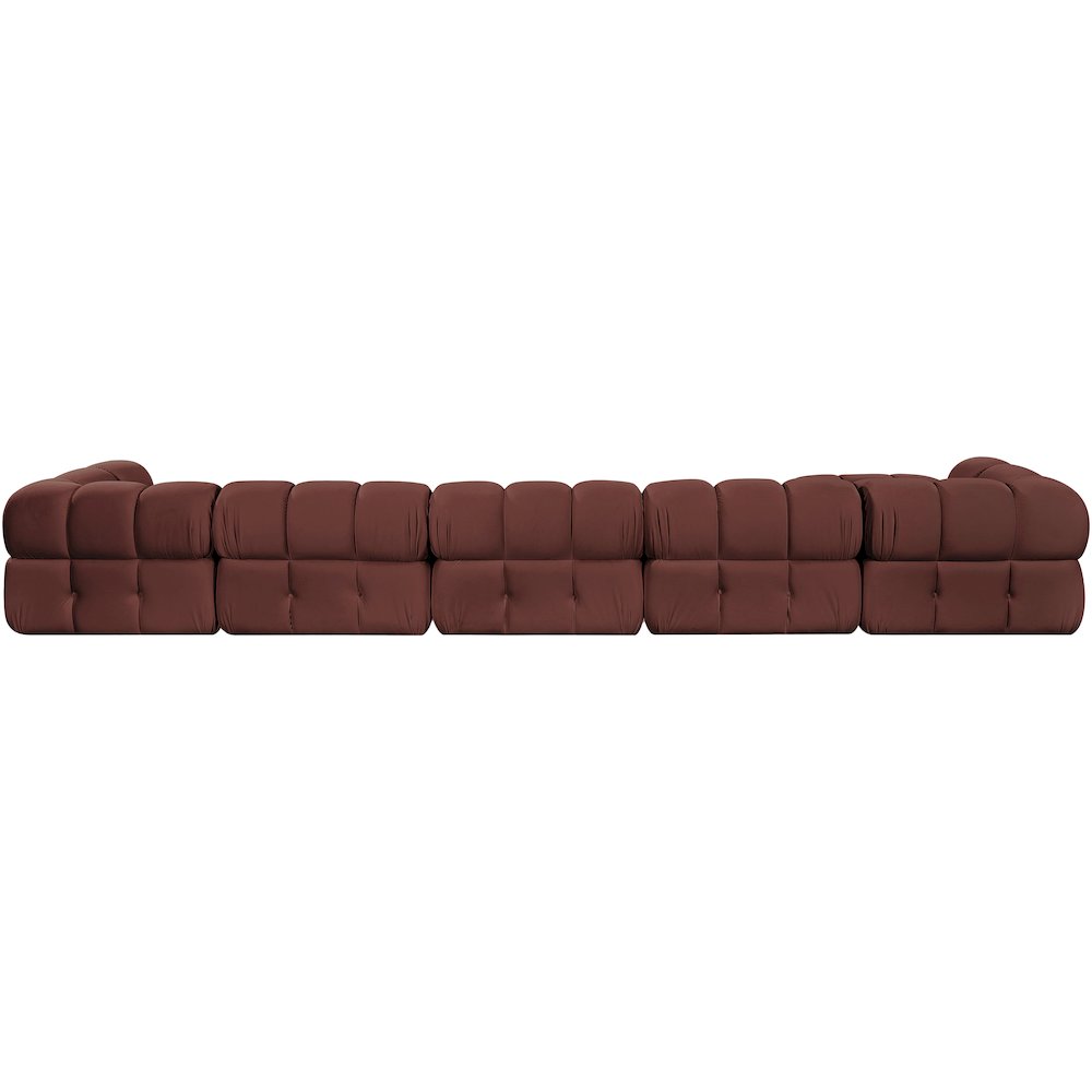 Orin Rose Velvet Performance Fabric Upholstered 7 pc. Sectional